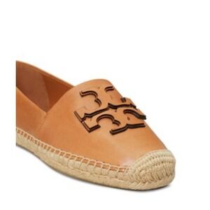 TORY BURCH‎ INES PLATFORM LOGO ESPADRILLE FLAT SOFT LEATHER SZ-11 348$ New